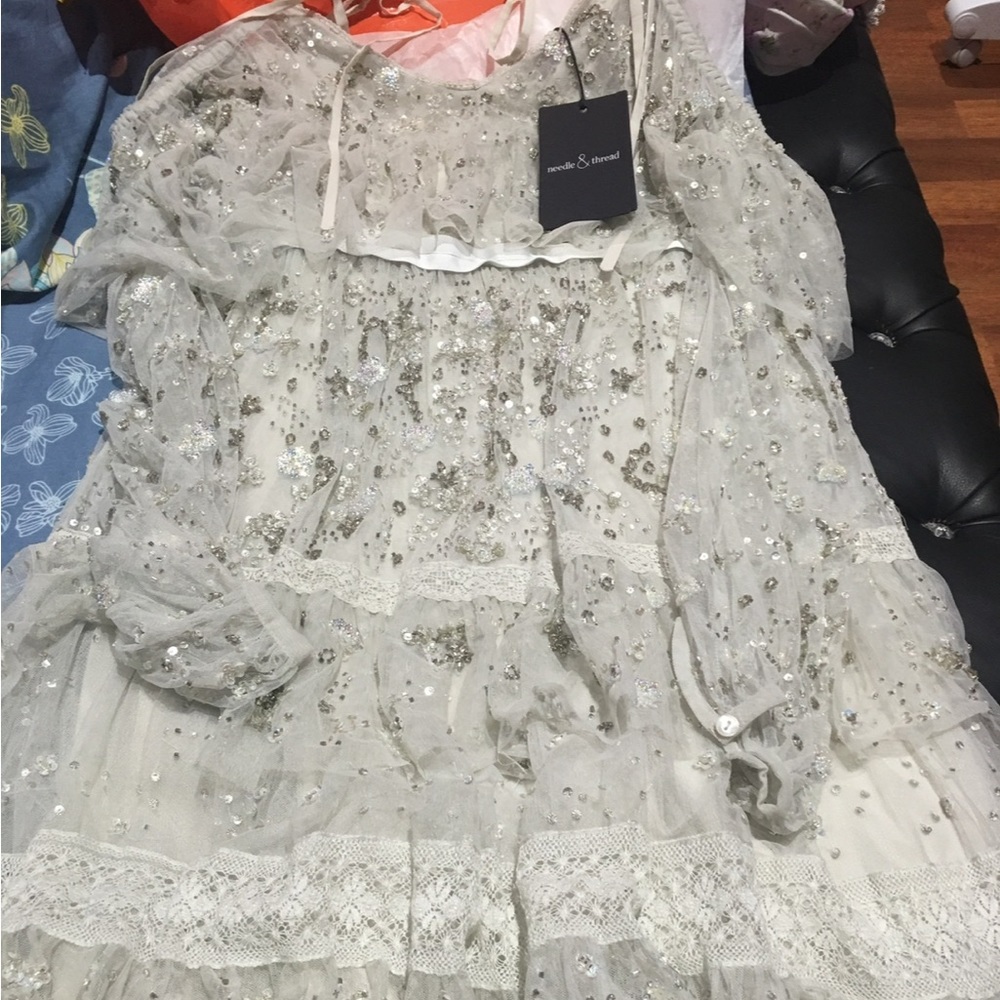 Needle And Thread Supernova Beaded Ruffle Dress - image 6